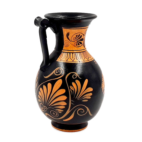Ancient Greek Olpe 16cm,Red Figure Pottery,God Zeus with Ganymede