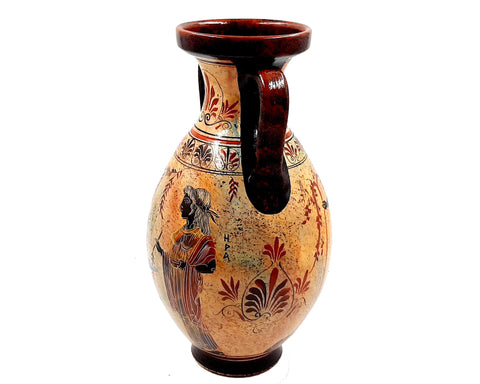 Ancient Greek Pelike,Multicolor Pottery Vase 31cm,God Zeus with Hera and Dionysus