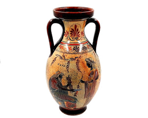 Ancient Greek Pelike,Multicolor Pottery Vase 31cm,God Zeus with Hera and Dionysus
