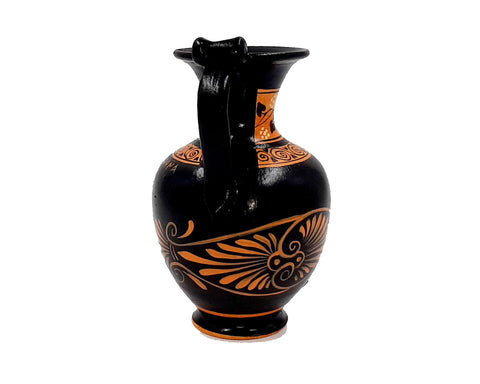Ancient Greek Vase 13cm,Red Figure Oinochoe,Showing Goddess Athena
