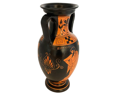 Vase grec antique 26 cm, Amphore à figures rouges, Goddes Aphrodite, Dieu Dionysos