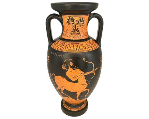 Ancient Greek Vase 31cm,Red figure Amphora,Athena and odysseus,Centaur