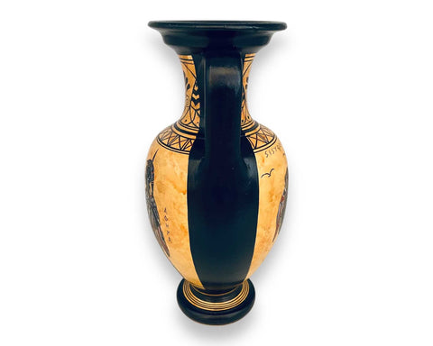 Athena and odysseus,Sisyphus, Amphora Vase 26cm,Black figure Pottery