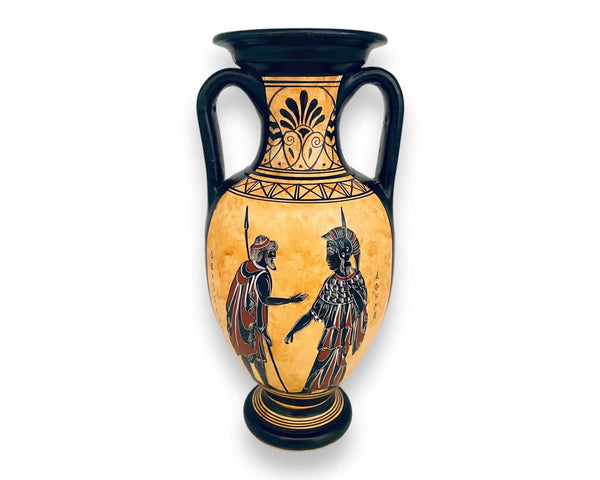 Athena and odysseus,Sisyphus, Amphora Vase 26cm,Black figure Pottery