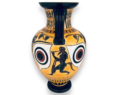 Black figure Pottery,Replicas Amphora 31cm,Hephaestos brought back to Olympos by Dionysos