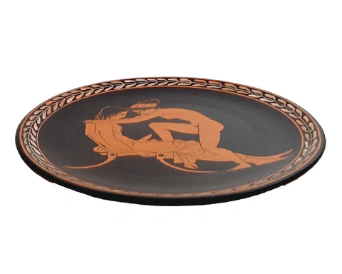 Ceramic Plate 20cm,Red figure Pottery,erotic scene