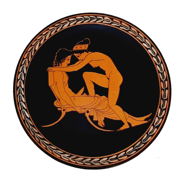 Ceramic Plate 20cm,Red figure Pottery,erotic scene