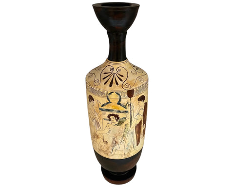 Attic white ground lekythos 41cm,Dead warrior 430B.C. Museum Replicas