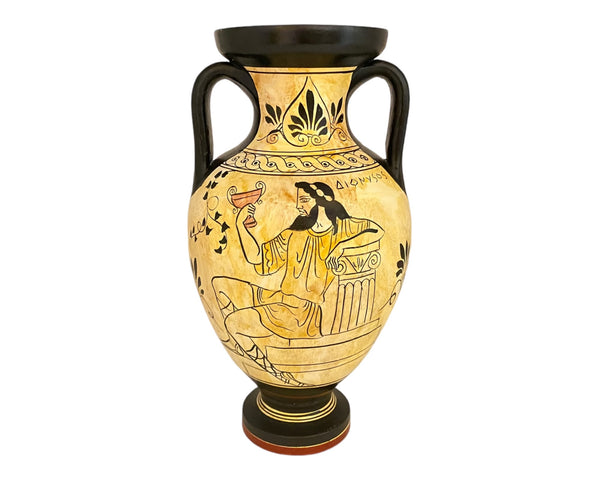 God Apollo with Hermes,God Dionysus,Attic White pottery Amphora 26cm