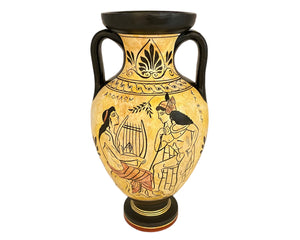 God Apollo with Hermes,God Dionysus,Attic White pottery Amphora 26cm