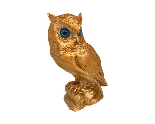 Goddess Athena's Owl Statue with Bronze patina Sculpture Cast 16,5cm