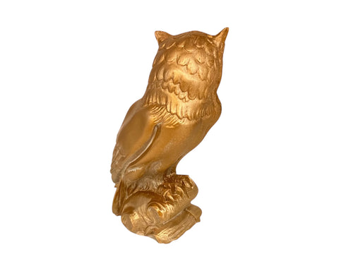 Goddess Athena's Owl Statue with Bronze patina Sculpture Cast 16,5cm