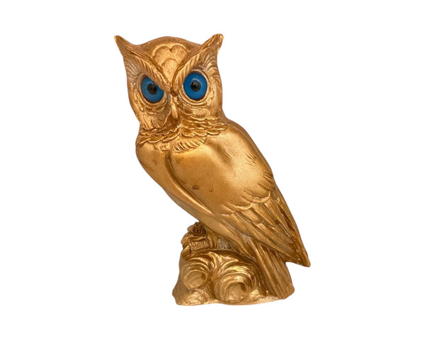 Goddess Athena's Owl Statue with Bronze patina Sculpture Cast 16,5cm