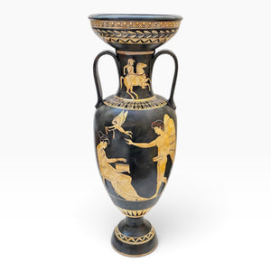 Greek Amphora Vase 80cm – Eros & Demeter Triptolemos – White-Figure Ceramic Art