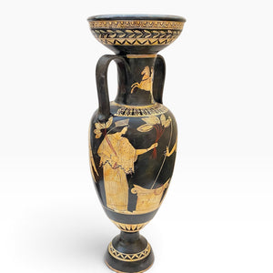 Greek Amphora Vase 80cm – Eros & Demeter Triptolemos – White-Figure Ceramic Art