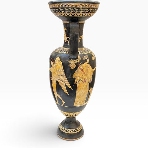 Greek Amphora Vase 80cm – Eros & Demeter Triptolemos – White-Figure Ceramic Art - ifigeneiaceramics