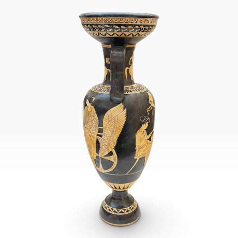 Greek Amphora Vase 80cm – Eros & Demeter Triptolemos – White-Figure Ceramic Art - ifigeneiaceramics