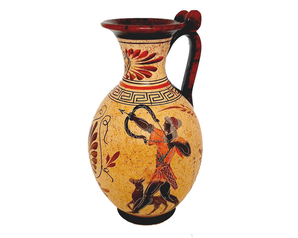 Greek Pottery Vase 22cm ,Prometheus with Eagle,Goddess Artemis