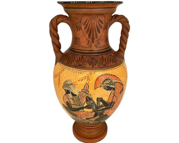 Greek Pottery Vase Amphora 36cm,Showing Achilles and Patroclus