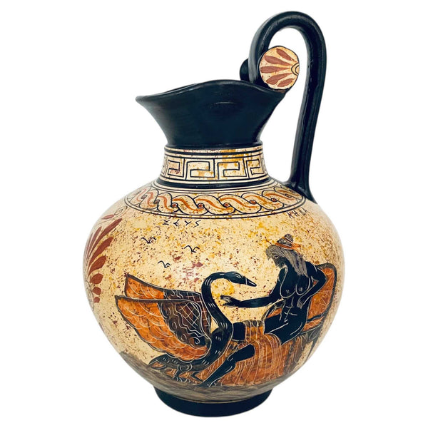 Greek Vase ,Rhodian Oinochoe 26cm,Phaethon,God Zeus,Leda,Swan