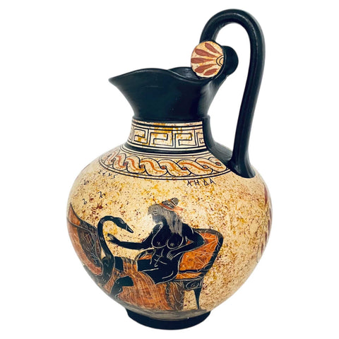 Greek Vase ,Rhodian Oinochoe 26cm,Phaethon,God Zeus,Leda,Swan - ifigeneiaceramics