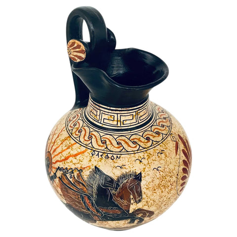 Greek Vase ,Rhodian Oinochoe 26cm,Phaethon,God Zeus,Leda,Swan - ifigeneiaceramics