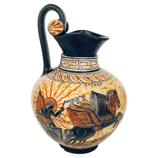 Greek Vase ,Rhodian Oinochoe 26cm,Phaethon,God Zeus,Leda,Swan