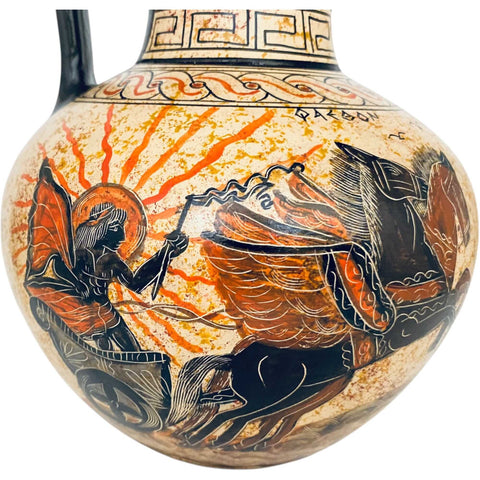Greek Vase ,Rhodian Oinochoe 26cm,Phaethon,God Zeus,Leda,Swan - ifigeneiaceramics