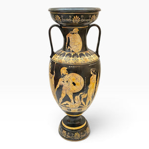 Vase grec amphore 43 cm, multicolore, Dieu Dionysos avec satyres