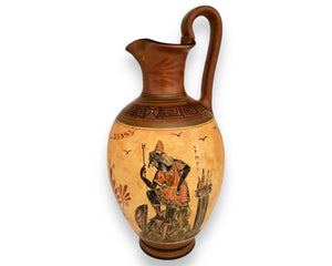 Greek Pottery Oinochoe Vase 30cm,Triptolemus with Demeter and God Hermes