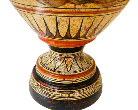 Vase grec amphore 43 cm, multicolore, Dieu Dionysos avec satyres