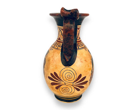 Greek vase 17cm Black  figure Pottery ,God  Apollo and Goddess Artemis - ifigeneiaceramics