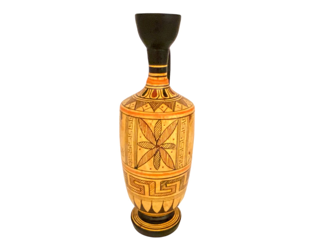 Geometric Flask Handmade Greek Geometric Lekythos (oil flask) 21cm | Mythology Decor ...
