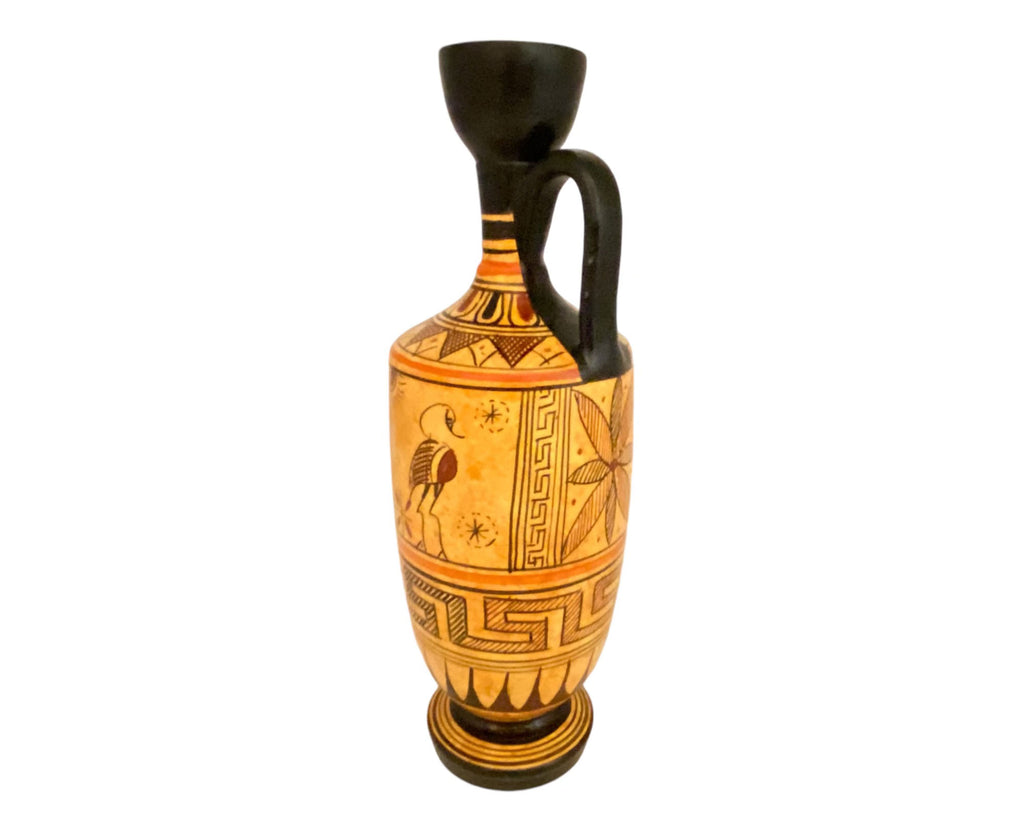 Geometric Flask Handmade Greek Geometric Lekythos (oil flask) 21cm | Mythology Decor ...