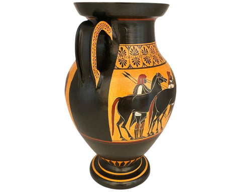 Attic Black figure Amphora 31cm ,Psiax Painter,Hercules Strangling the Nemean Lion - ifigeneiaceramics