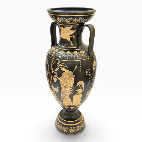 Griechische Keramikvase/Amphore, 81 cm, Paris entführt Helena, Hekules tötet einen Zentauren