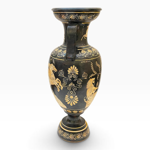 Griechische Keramikvase/Amphore, 81 cm, Paris entführt Helena, Hekules tötet einen Zentauren