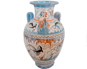 Minoan Art Pottery Vase, Amphora  with 3 handles 32cm