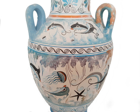 Minoan Art Pottery Vase, Amphora  with 3 handles 32cm