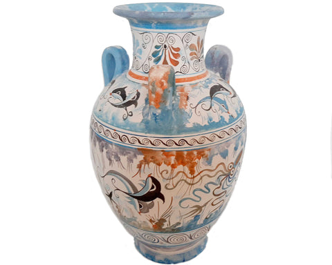 Minoan Art Pottery Vase, Amphora  with 3 handles 32cm