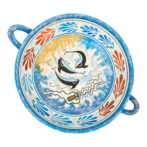 Minoan Art Pottery,Ancient Greek Kylix 21cm - ifigeneiaceramics