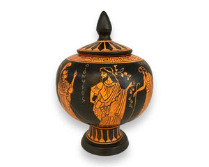 Olympian Gods ,Red Figure Pottery ,Greek Pyxis 19cm height