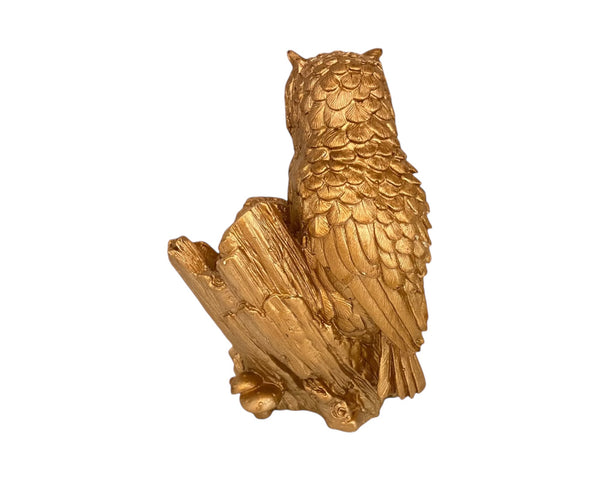Owl with her child Statue,Bronze Patina ,Plaster Sculpture Cast 17cm