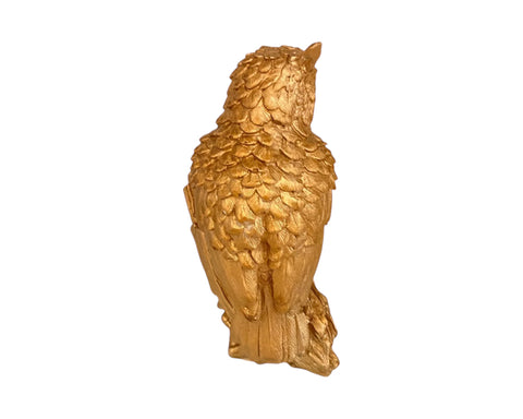 Owl with her child Statue,Bronze Patina ,Plaster Sculpture Cast 17cm