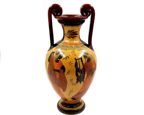 Pottery Pot Vase Amphora 34cm,God Dionysus with Goddess Aphrodite and Goddess Artemis