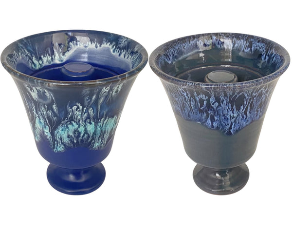 Pythagorean Greedy Cups 11cm, set of 2 conteporary designs blue shades