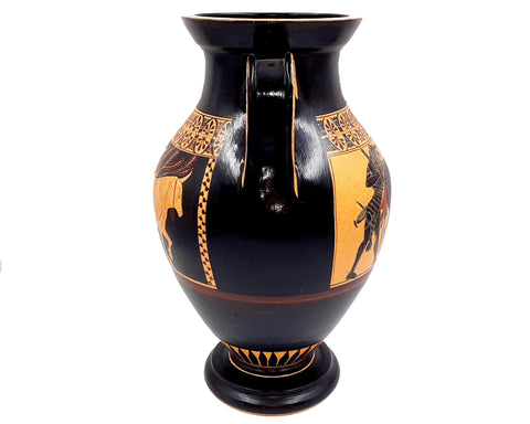 Red -Black Figure Amphora 31cm,Hercules driving Bull to Sacrifice,Museum Replicas