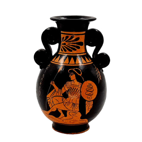 Red Figure Amphora 13cm,shows Achilles,Ancient Greek Pottery