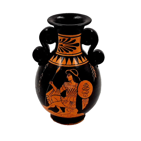 Red Figure Amphora 13cm,shows Achilles,Ancient Greek Pottery