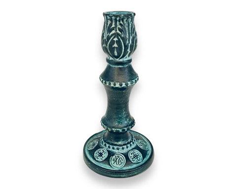 Releif terracotta candlestick 17cm,decorated with Ancient  Greek Symbols